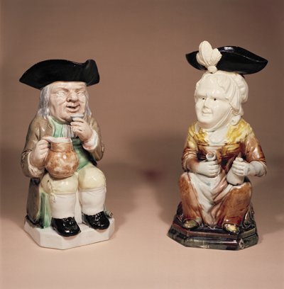 Pichet Toby et pichet Martha Gunn par R. Wood, vers 1770 - English School